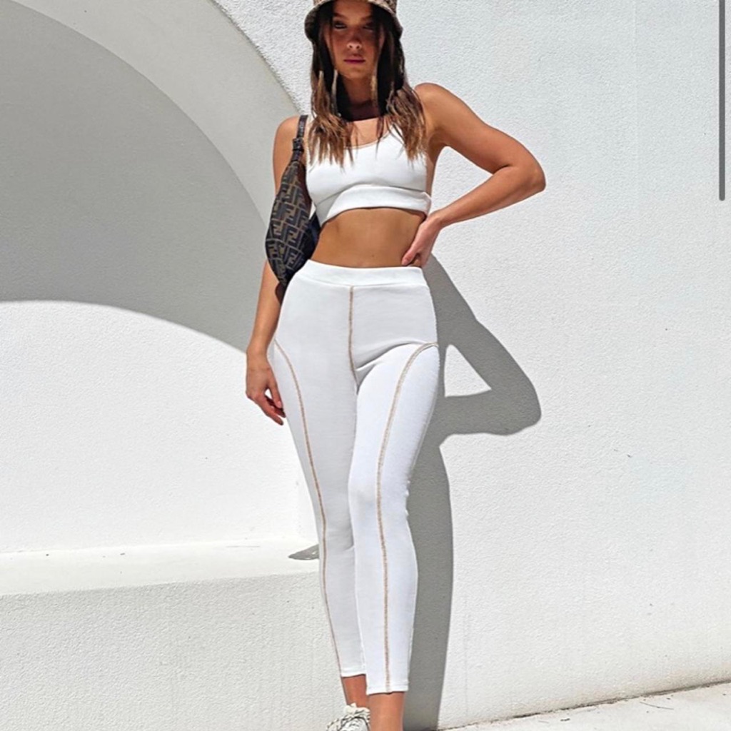 Tiger Mist Thick White Leggings Brand New